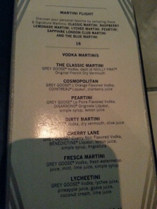 Martini bar menu 2